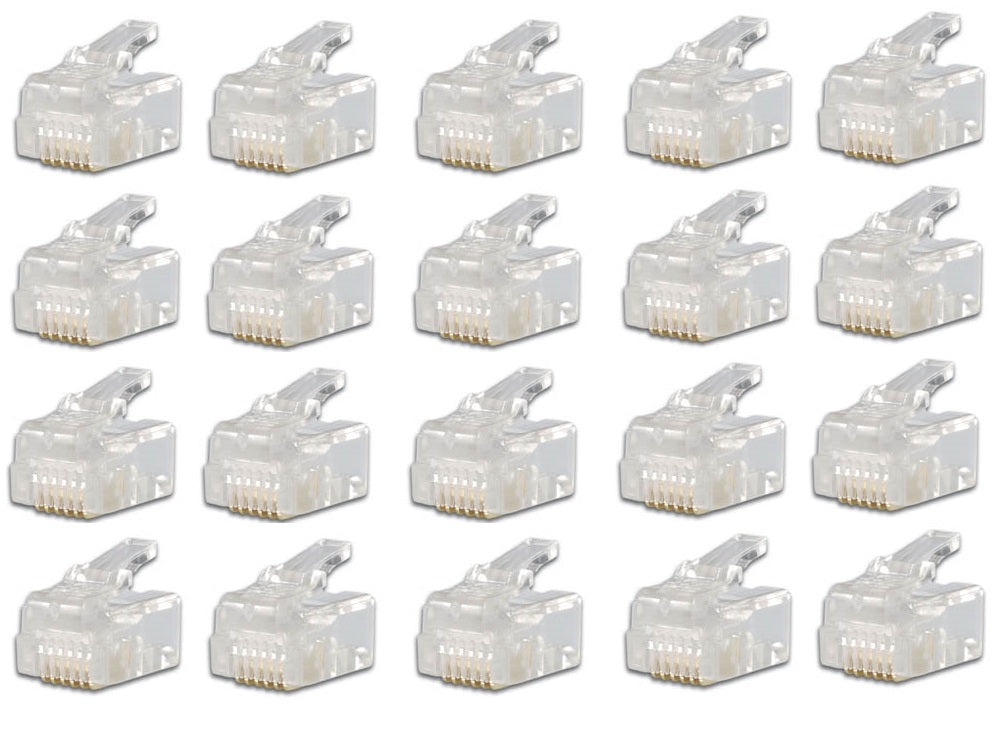 Lot de 20 Modulars plug pour câble plat, 6P6C Non blindé ECLATS DESTOCKAGE