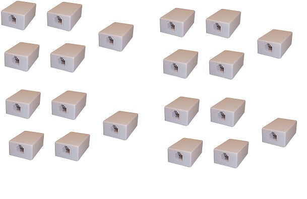 Lot de 20 prises murale saillie modulaire rj11 6p4c tcu10 bornier a fil telephone ECLATS DESTOCKAGE