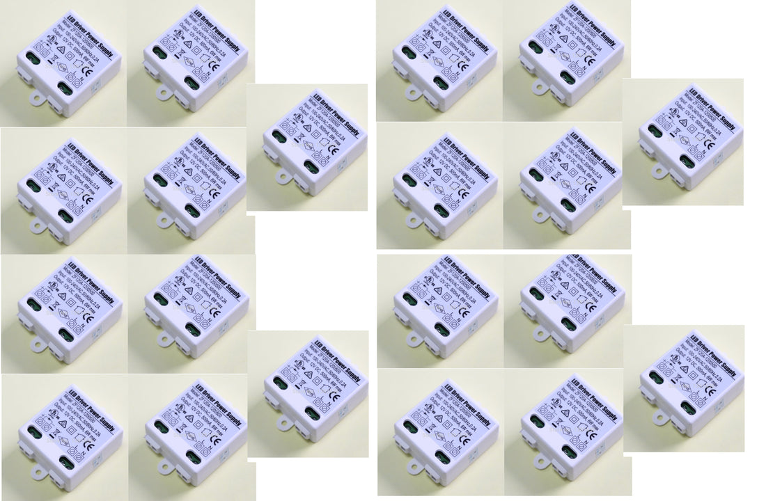 Lot de 20 transformateurs alimentation 220v 6w 12v cc 0.5a eclairage driver led 230v 240v 500ma zf120a - ECLATS DESTOCKAGE