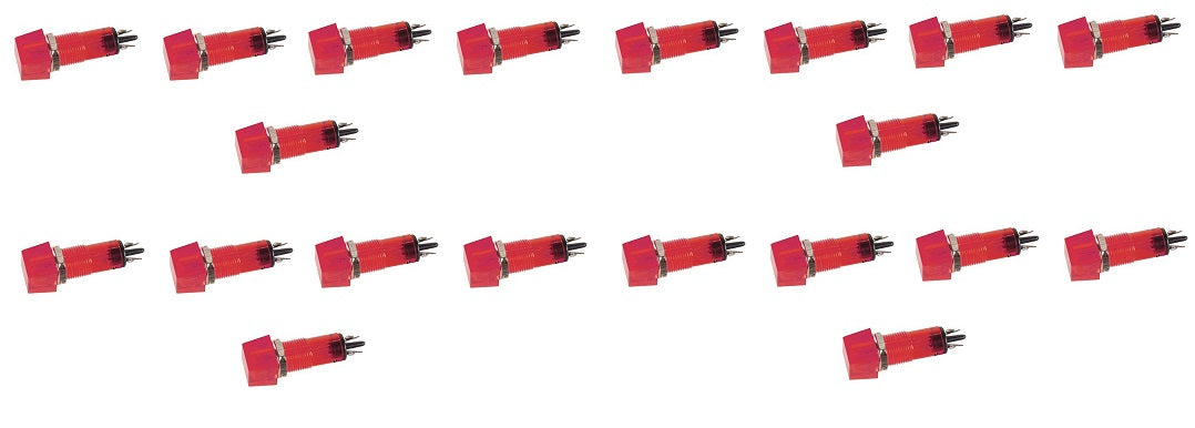 Lot de 20 voyants carre 11.5 x 11.5mm 220v rouge indicateur ccaf220rbl signal lumineux ECLATS DESTOCKAGE