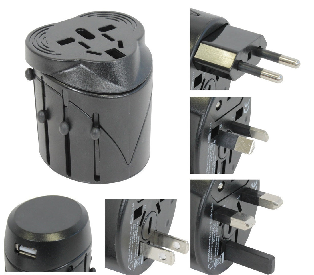 Lot de 200 adaptateurs secteur universel prise 150 pays avec usb voyage europe - ECLATS DESTOCKAGE