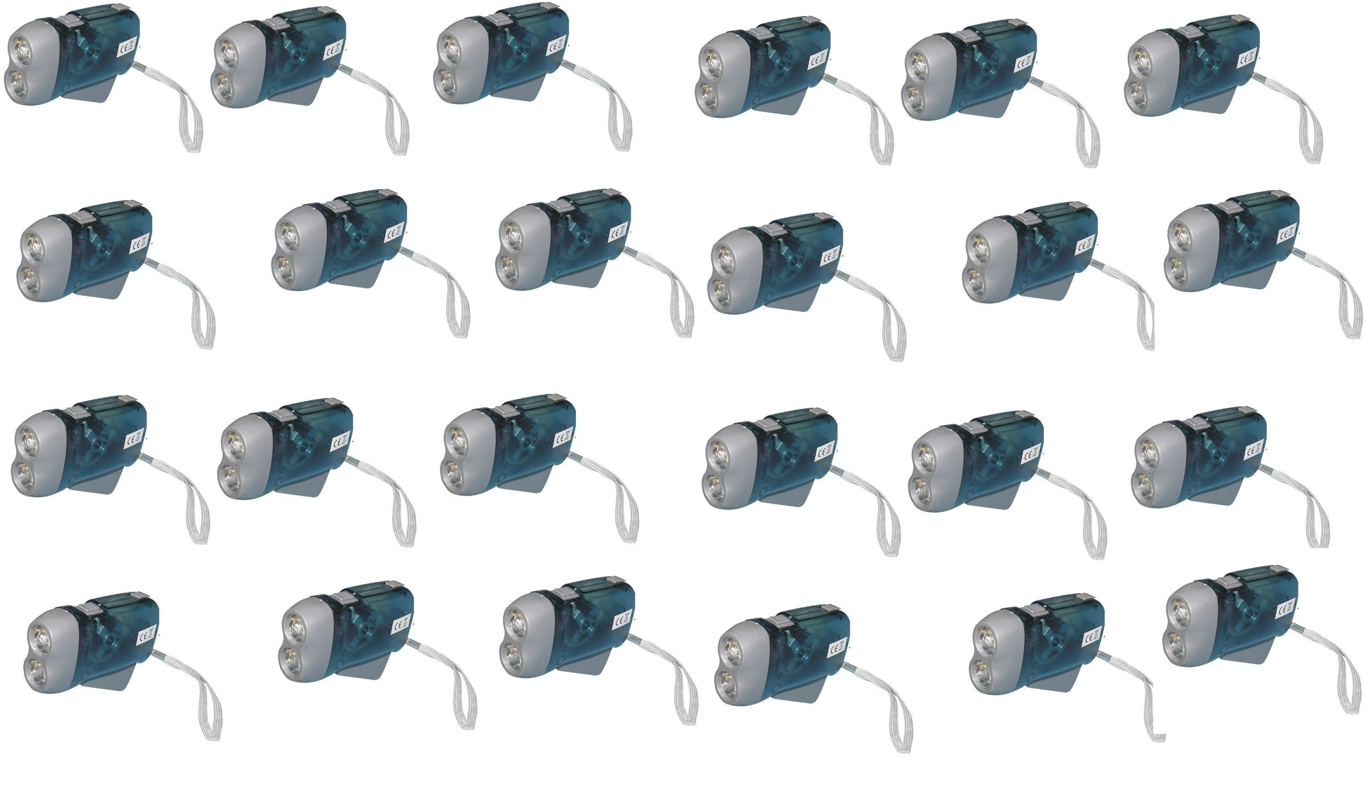 Lot de 24 lampes 2 led torche dynamo sans pile se charge en quelques pressions innovaley ECLATS DESTOCKAGE