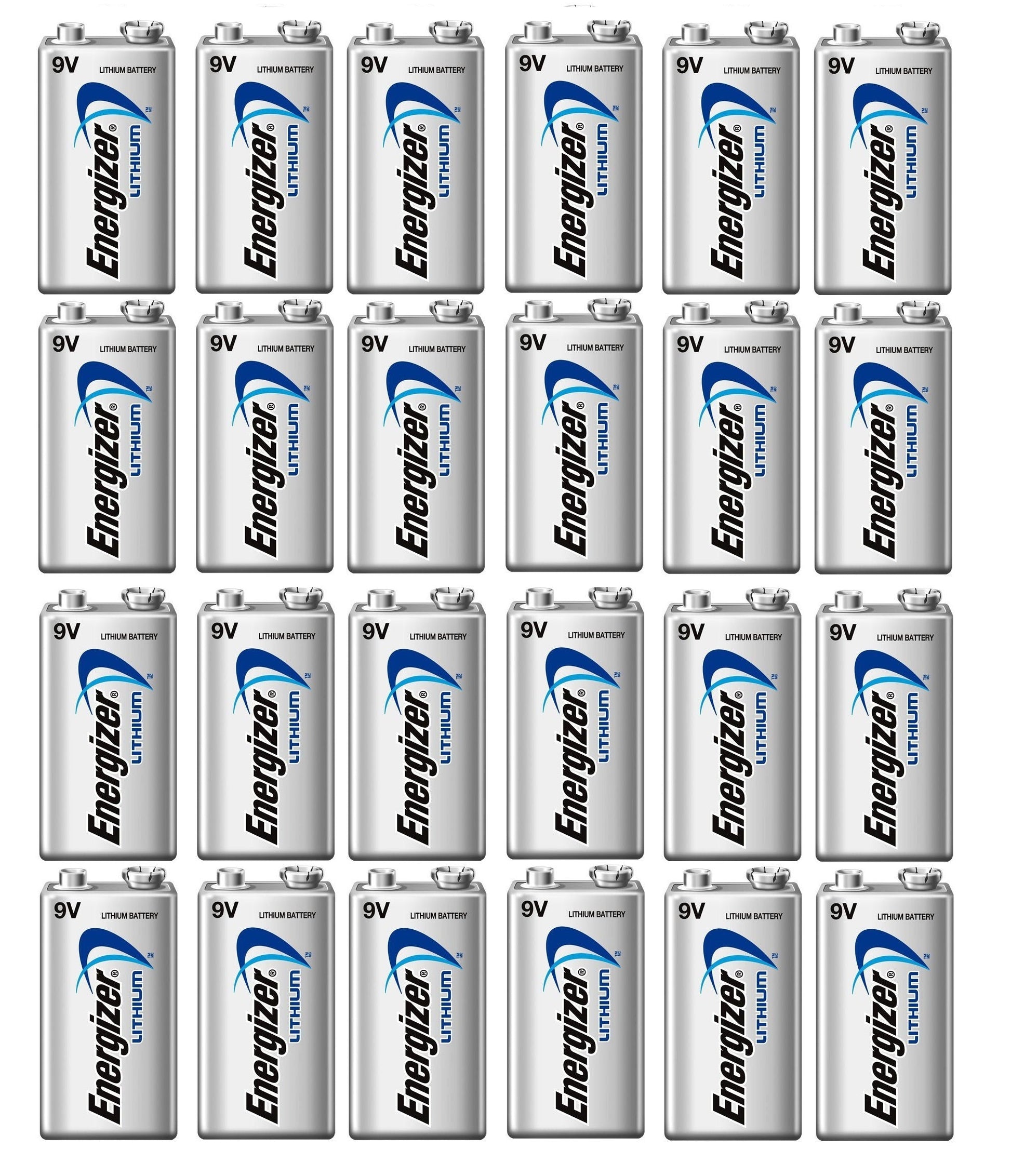 Lot de 24 piles 9v lithium energizer l522 750mah em9v 6f22 6lf22 am6 6lr61 1604a a9v 522 ECLATS DESTOCKAGE