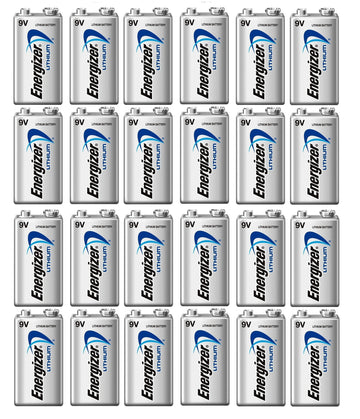 Lot de 24 piles 9v lithium energizer l522 750mah em9v 6f22 6lf22 am6 6lr61 1604a a9v 522 ECLATS DESTOCKAGE