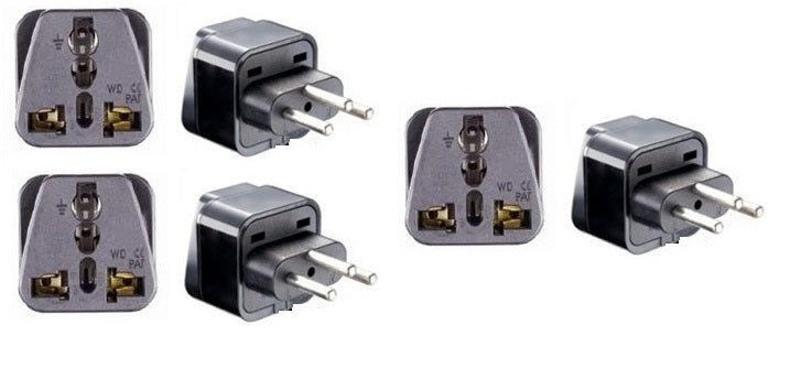 Lot de 3 adaptateurs de voyage secteur universel pour Brésil prise type n - ECLATS DESTOCKAGE