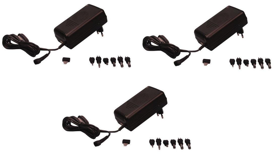 Lot de 3 alimentations stabilisee ac dc 230v 1.5a 2a 18w 3v 4.5v 6v 7.5v 9v 12v alim secteur 220v - ECLATS DESTOCKAGE