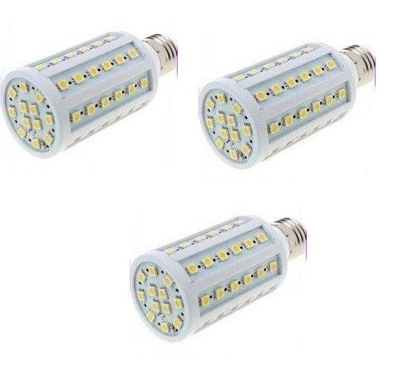 Lot de 3 ampoules 12w e27 220v 60 leds 5050 smd 360° blanc froid 1050 lumen ECLATS DESTOCKAGE