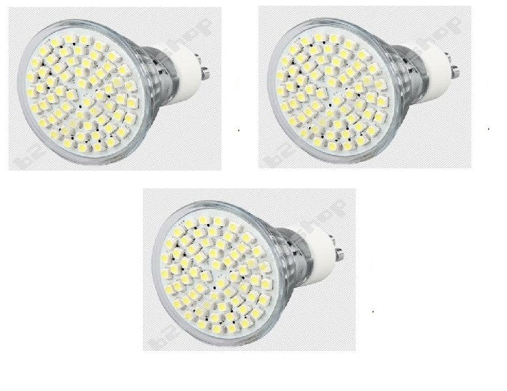Lot de 3 ampoules 4w spot blanc chaud smd 60 leds gu10 3w 3.5w 220v 230v 3528 240v ECLATS DESTOCKAGE