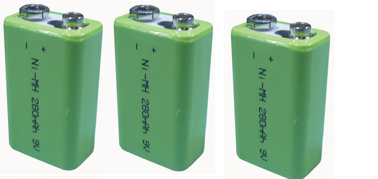 Lot de 3 batteries rechargeable 8.4v 9v 200ma nickel metal hybride 6f22 v7/8ham6 6lr61 - ECLATS DESTOCKAGE