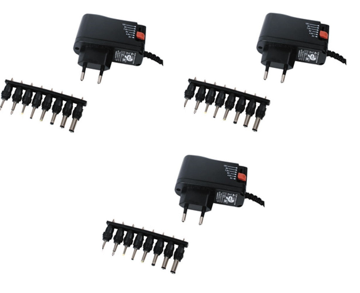 Lot de 3 blocs alimentation universel 110v 220v 1.5a 3v 4.5v 6v 7.5v 9v 12v commutateur 240v ECLATS DESTOCKAGE