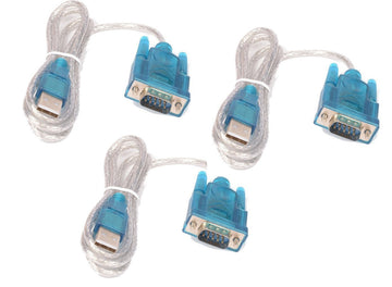 Lot de 3 cables de conversion usb vers rs232 db9 serie 9 pin 80cm cable-146/2 HL-340 ECLATS DESTOCKAGE