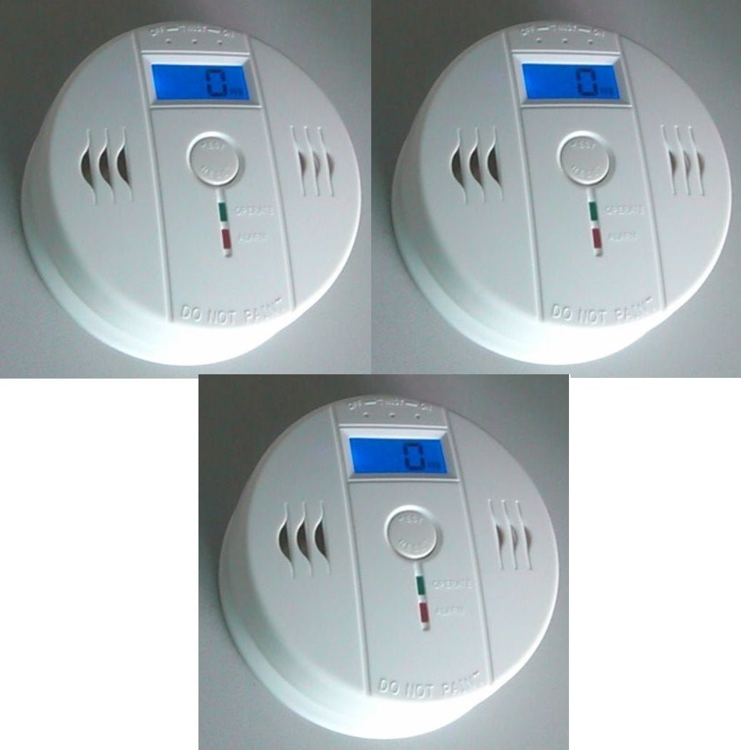 Lot de 3 detecteurs monoxyde carbone co 9v en50291 gf-a03 capteur alarme autonome detection gaz ECLATS DESTOCKAGE