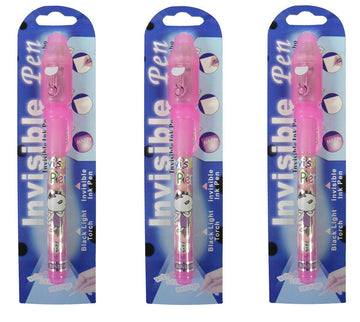 Lot de 3 lampes ultraviolette uv detecteur faux billet stylo feutre encre invisible ultraviolet rose ECLATS DESTOCKAGE