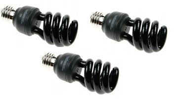 Lot de 3 lampes uv ampoule fluocompacte lumiere noire spirale e27 t3 15w 20w 220v 230v 240v ultraviolet ECLATS DESTOCKAGE