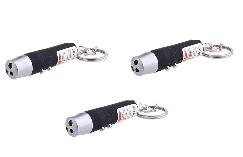 Lot de 3 pointeurs laser 3 en 1 de poche lampe uv faisceaux rouge 150m torche lumiere blanche ECLATS DESTOCKAGE