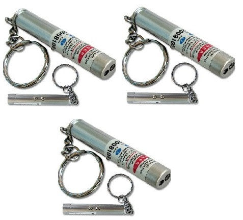 Lot de 3 pointeurs laser porte clef 2 en 1 de poche faisceaux rouge 150m torche lumiere blanche ECLATS DESTOCKAGE
