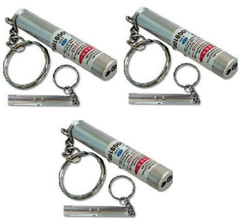 Lot de 3 pointeurs laser porte clef 2 en 1 de poche faisceaux rouge 150m torche lumiere blanche ECLATS DESTOCKAGE