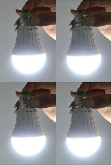 Lot de 4 ampoules magique e27 7w 110v 220v + batterie rechargeable eclairage de secours ECLATS DESTOCKAGE
