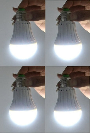 Lot de 4 ampoules magique e27 7w 110v 220v + batterie rechargeable eclairage de secours ECLATS DESTOCKAGE