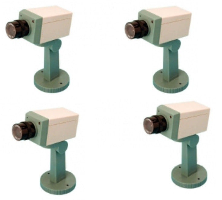 Lot de 4 cameras fausse video dissuasion factice cachee motorisee voyant clignotant detecteur ECLATS DESTOCKAGE