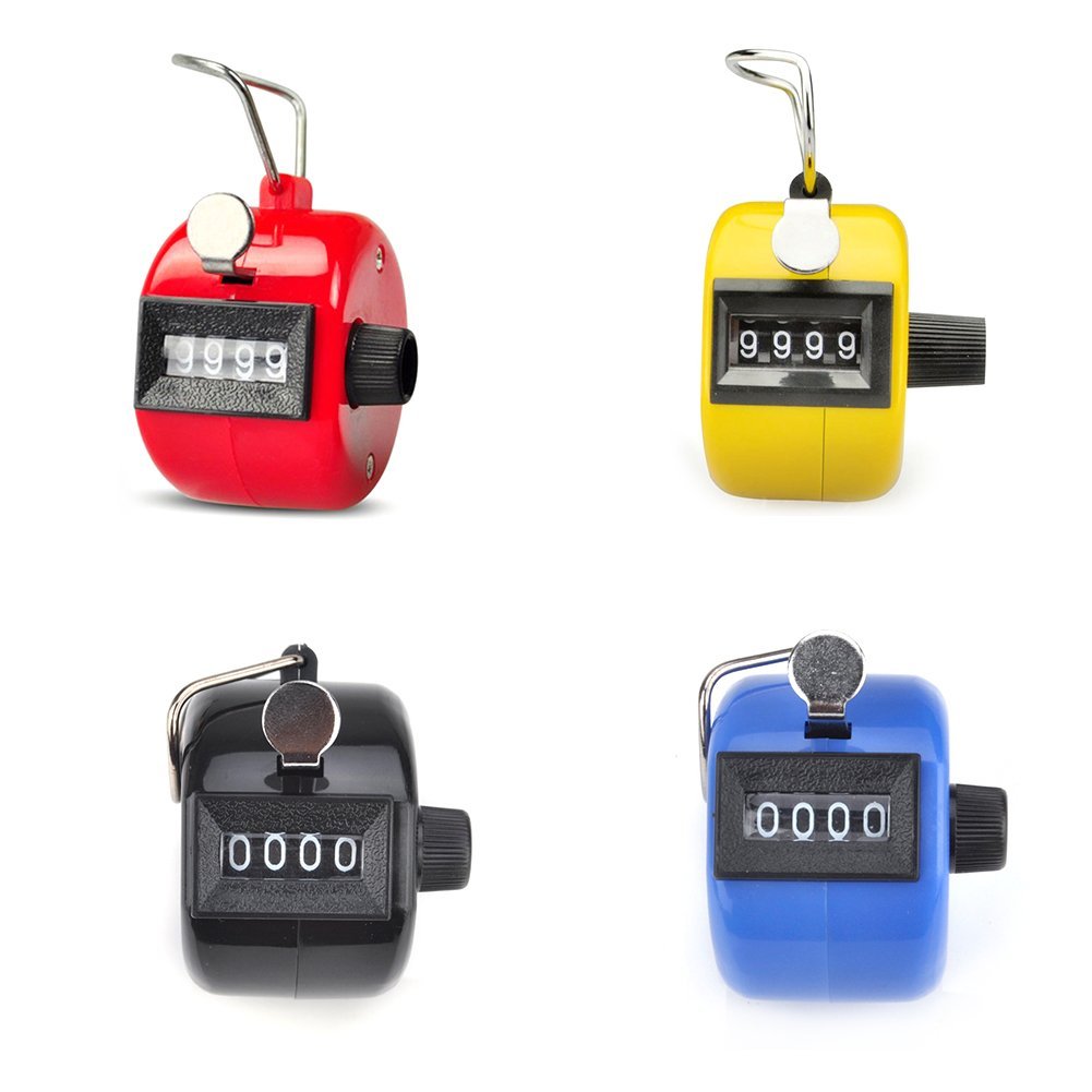 Lot de 4 compteurs manuel compte personne jaune rouge bleu et noir ECLATS DESTOCKAGE