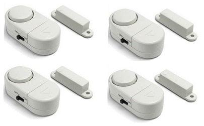 Lot de 4 contact alarme intrusion detection ouverture porte sonore appartement cave garage ECLATS DESTOCKAGE