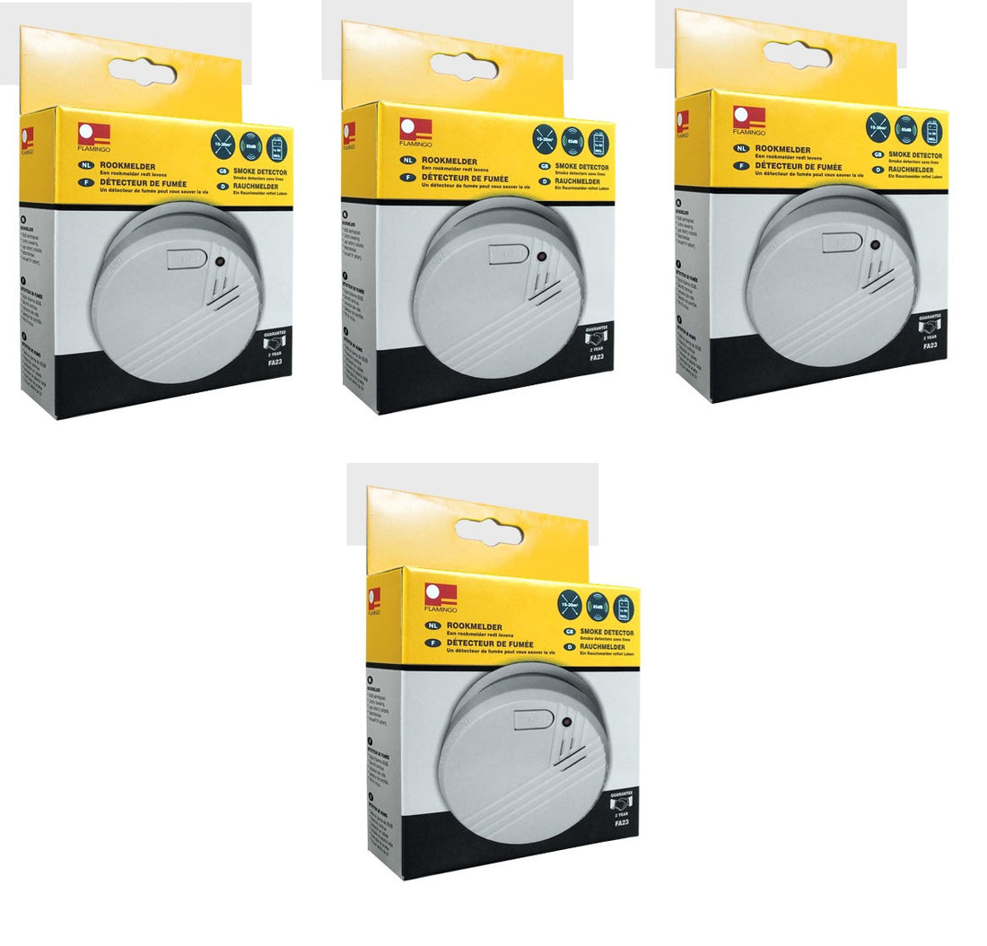 Lot de 4 détecteurs de fumée certifié ce - ECLATS DESTOCKAGE