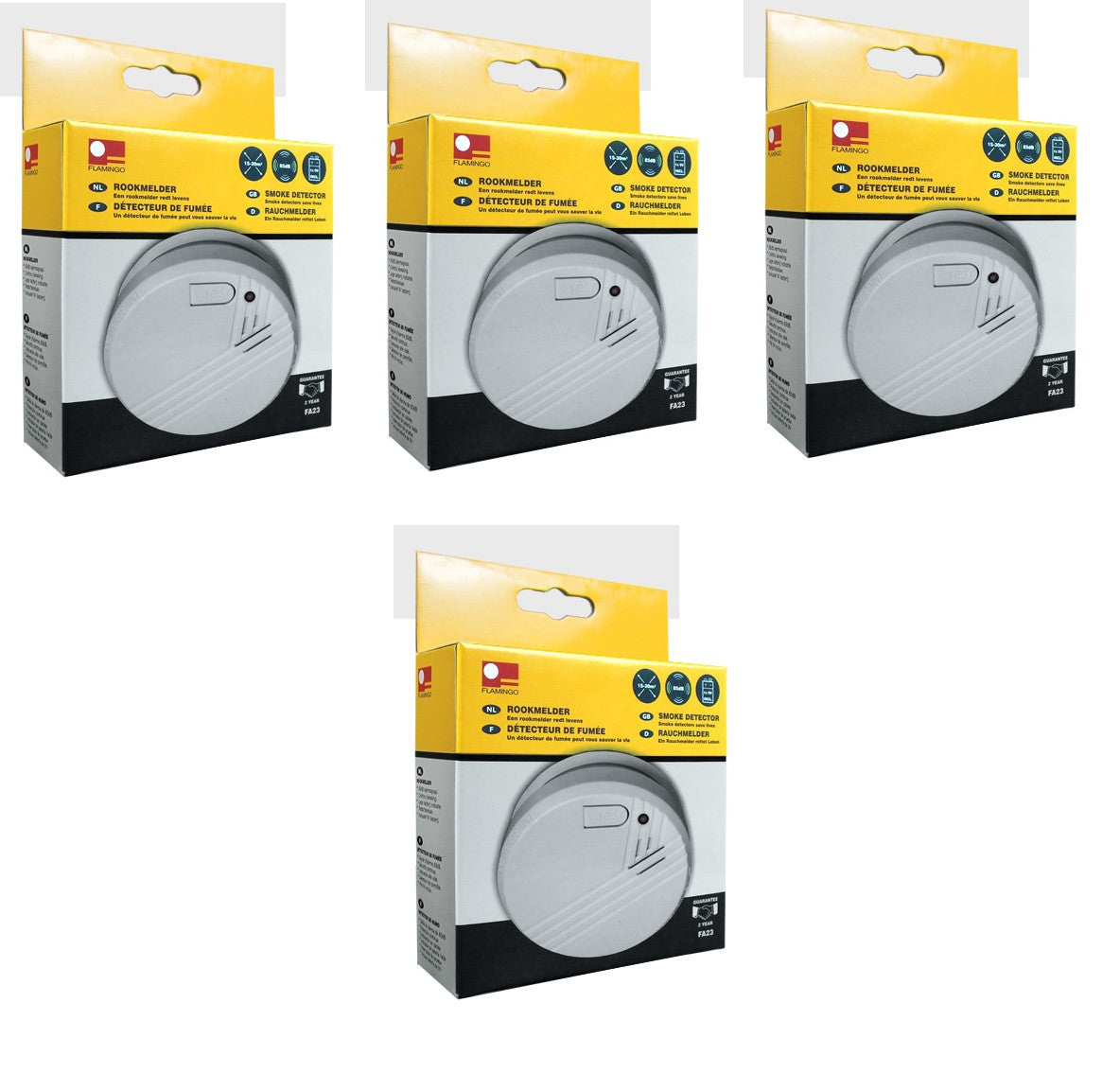 Lot de 4 détecteurs de fumée certifié ce - ECLATS DESTOCKAGE