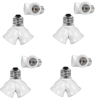 Lot de 4 douilles adaptateur 2 ampoule led sortie double culot e27 lumiere eclairage 12v 24v 220v ECLATS DESTOCKAGE