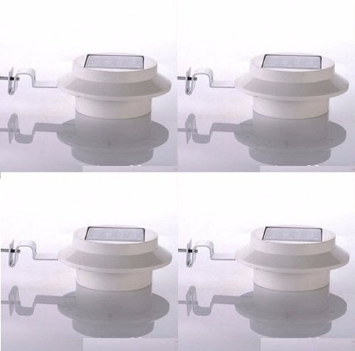 Lot de 4 Eclairages solaire 3 led mur lampe extérieur de sécurité cloture cour jardin - ECLATS DESTOCKAGE