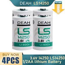 Lot de 4 Piles lithium 3.6v 1/2 aa ls14250 tl5902 tl5151 lr14250 tl4902 ls 14250 lct1200 ECLATS DESTOCKAGE