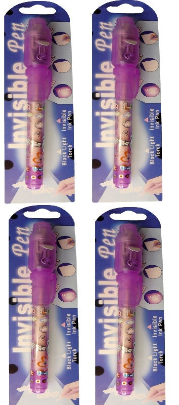 Lot de 4 stylos feutre encre invisible violet lampe ultraviolette detecteur faux billet ultraviolet ECLATS DESTOCKAGE
