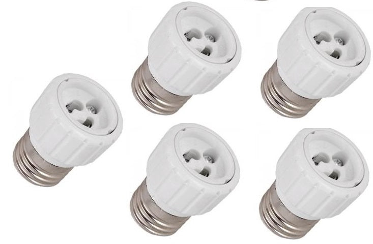 Lot de 5 adaptateurs e27 vers gu10 douille lampe ampoule led culot 12v 24v 48v 220v ECLATS DESTOCKAGE