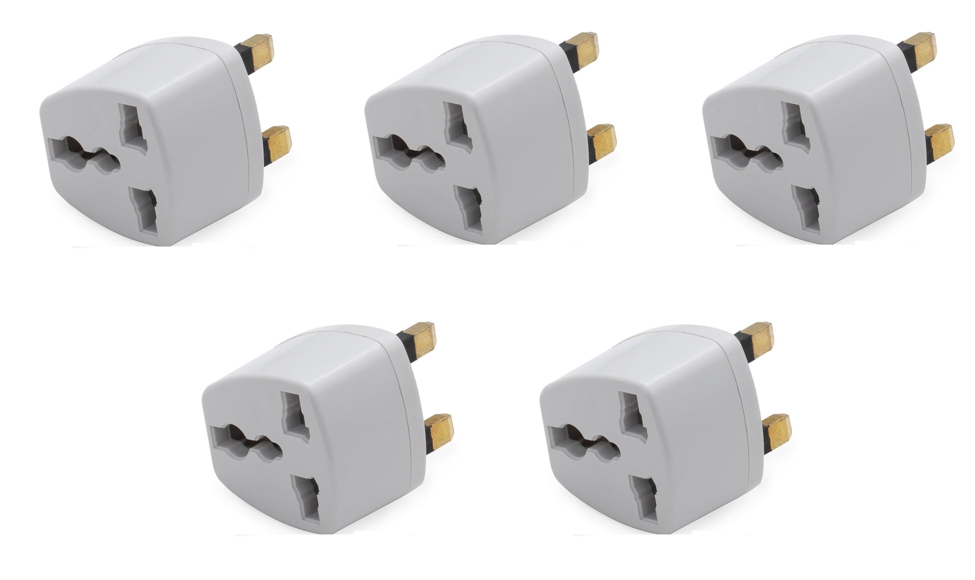 Lot de 5 adaptateurs secteur gb voyage uk prise electrique europeenne vers fiche anglaise - ECLATS DESTOCKAGE