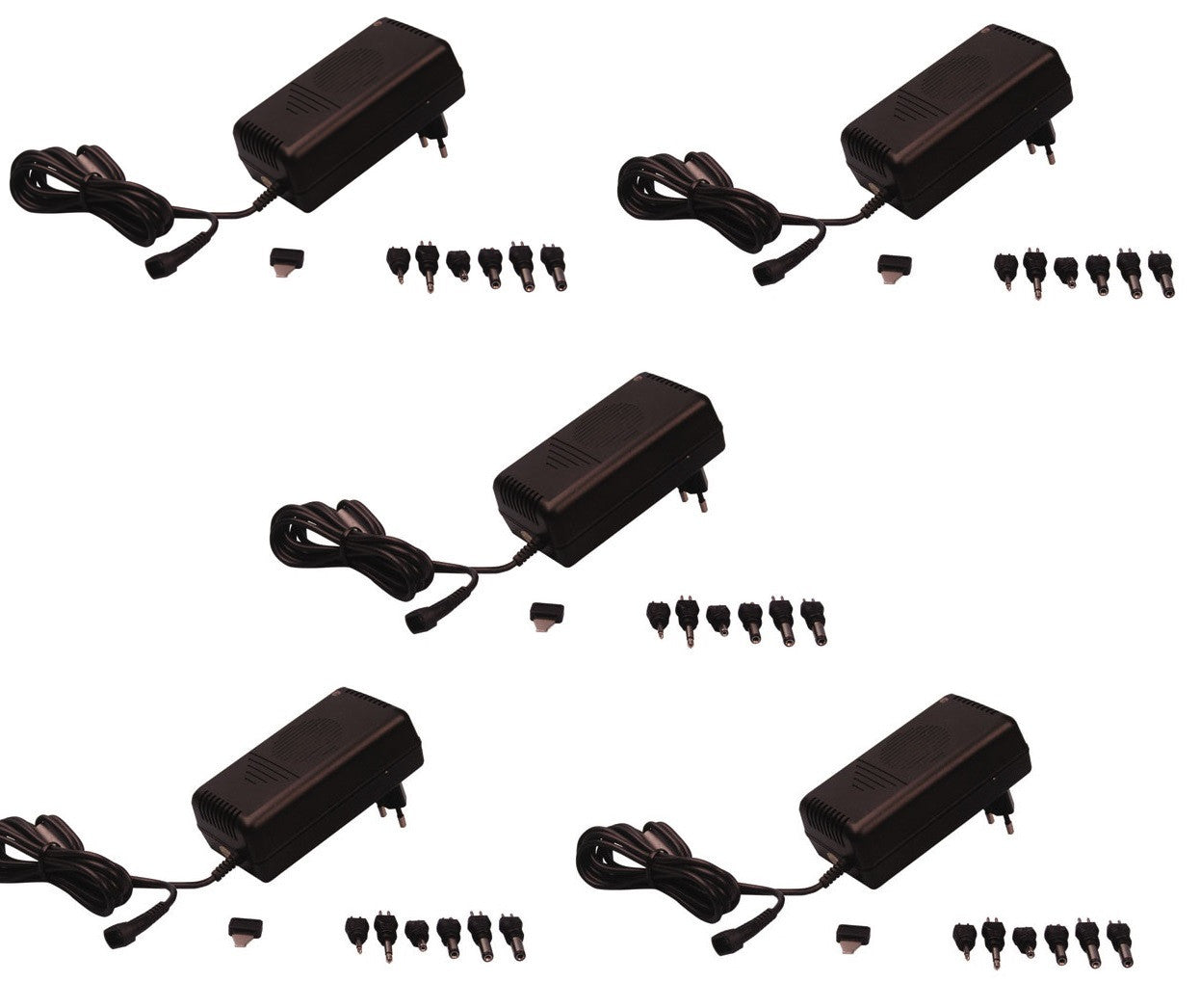 Lot de 5 alimentations stabilisee ac dc 230v 1.5a 2a 18w 3v 4.5v 6v 7.5v 9v 12v alim secteur 220v - ECLATS DESTOCKAGE
