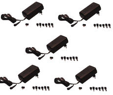Lot de 5 alimentations stabilisee ac dc 230v 1.5a 2a 18w 3v 4.5v 6v 7.5v 9v 12v alim secteur 220v