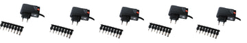 Lot de 5 alimentations universelles 110v 220v 10w 1.5a 3v 4.5v 6v 7.5v 9v 12v compacte secteur ECLATS DESTOCKAGE