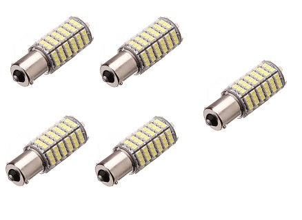 Lot de 5 ampoules ba15s 120 led 12v 6w 7w p21w auto b15 ba15 1210 smd blanc 1156 - ECLATS DESTOCKAGE