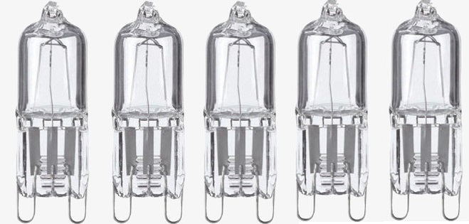 Lot de 5 ampoules g9 halogène 25w 2000 heures 220v 230v 240v ECLATS DESTOCKAGE