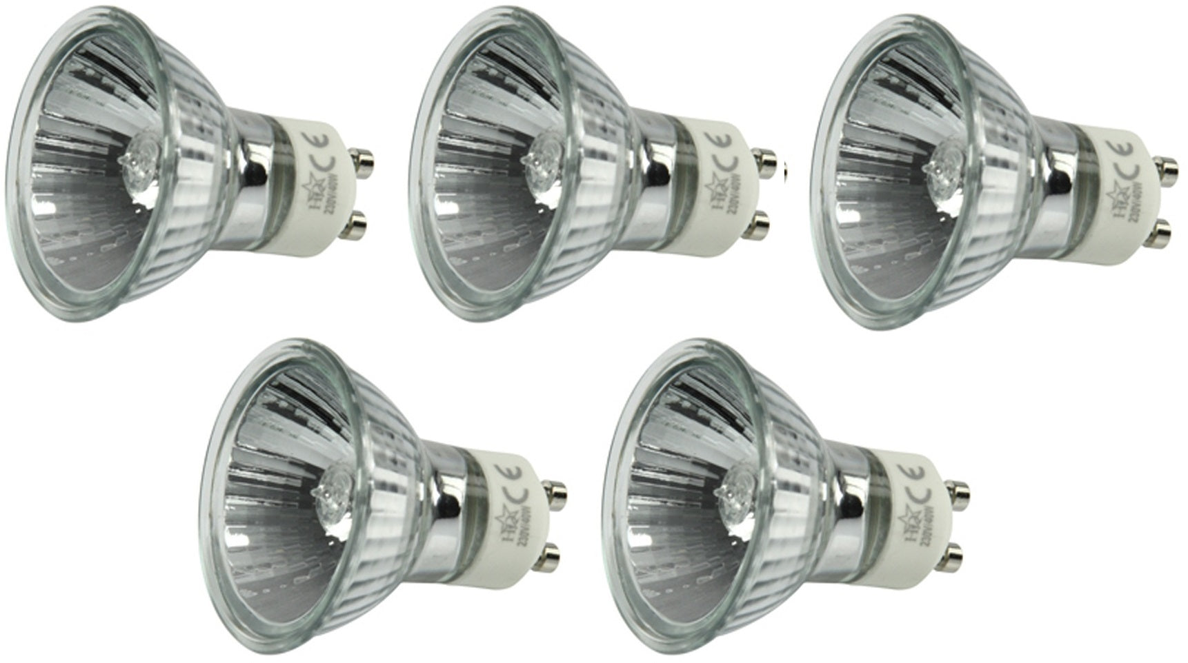 Lot de 5 ampoules gu10 halogène à économie d'énergie 40w (50w) ECLATS DESTOCKAGE