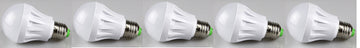 Lot de 5 ampoules led 7w (70W) e27 220v eclairage blanc lumiere bulb 240v thermoplastique ECLATS DESTOCKAGE