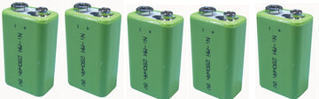 Lot de 5 batteries rechargeable 8.4v 9v 200ma nickel metal hybride 6f22 v7/8ham6 6lr61 - ECLATS DESTOCKAGE