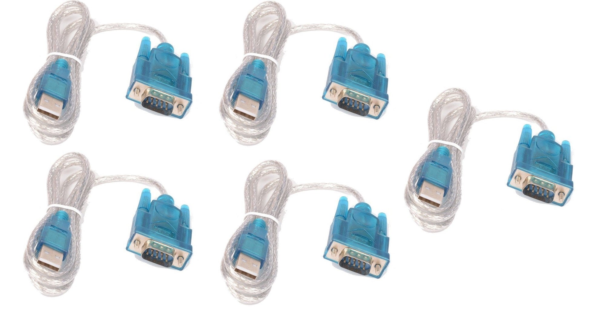 Lot de 5 cables de conversion usb vers rs232 db9 serie 9 pin 80cm cable-146/2 HL-340 ECLATS DESTOCKAGE