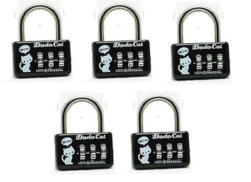 Lot de 5 cadenas antivols 25mm combinaison 3 chiffres code numero fermeture ouverture securisee ECLATS DESTOCKAGE