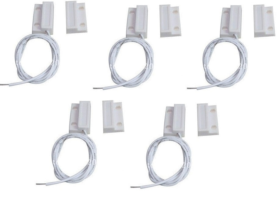 Lot de 5 contacts nf saillie 23mm blanc detecteur ouverture 114ms capteur magnetique pour alarme - ECLATS DESTOCKAGE