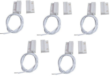 Lot de 5 contacts nf saillie 23mm blanc detecteur ouverture 114ms capteur magnetique pour alarme - ECLATS DESTOCKAGE