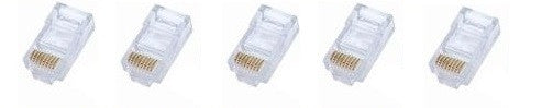 Lot de 5 fiches modulaire rj45 plug cristal reseau prise telephonique telephonie 8p8c cat5 cat5e ECLATS DESTOCKAGE
