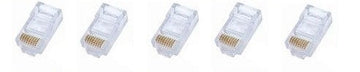 Lot de 5 fiches modulaire rj45 plug cristal reseau prise telephonique telephonie 8p8c cat5 cat5e ECLATS DESTOCKAGE