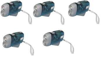 Lot de 5 lampes 2 led torche dynamo sans pile se charge en quelques pressions innovaley ECLATS DESTOCKAGE