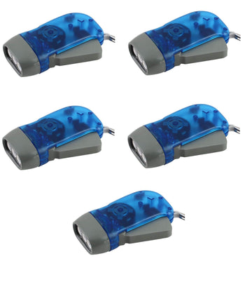 Lot de 5 lampes torche dynamo eclairage lumiere gratuite 3 led economique energie renouvelable ECLATS DESTOCKAGE